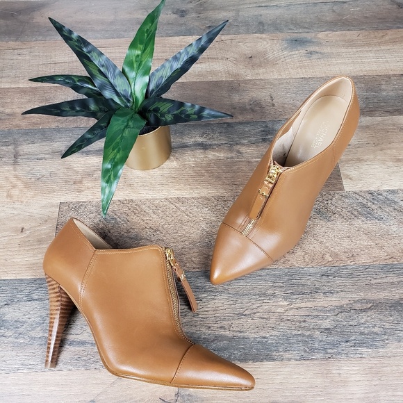 Michael Kors Brown Leather High Heel Ankle Boots - Picture 1 of 8